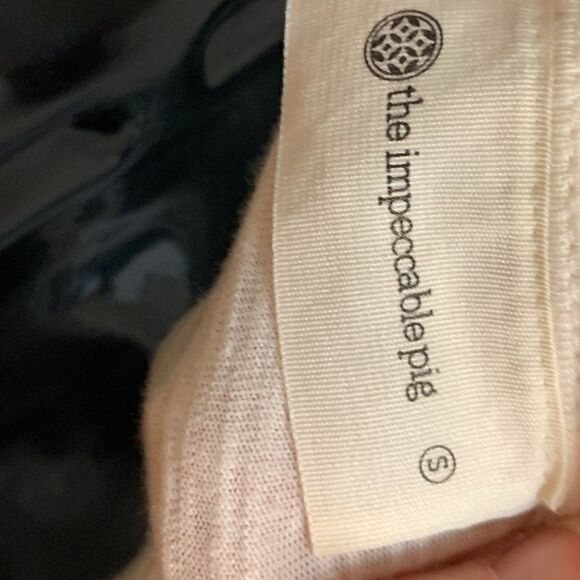 The Impeccable Pig Cream Cropped Lace Arm Accent Top - Picture 5 of 7